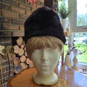 Vintage Black Fur Toque